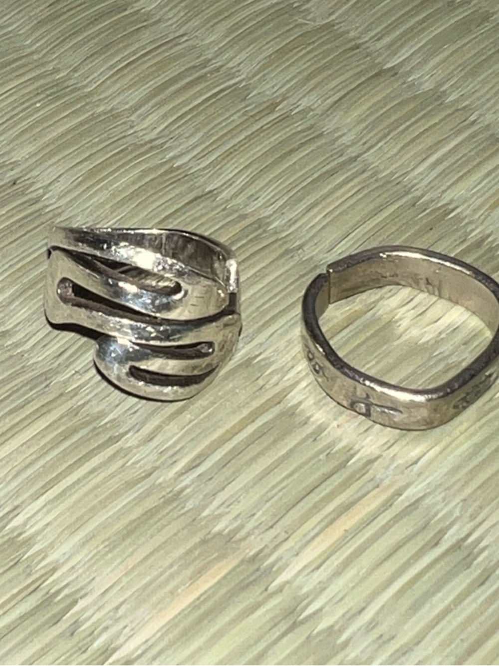 Set of Sterling Silver Openwork Ring + Band